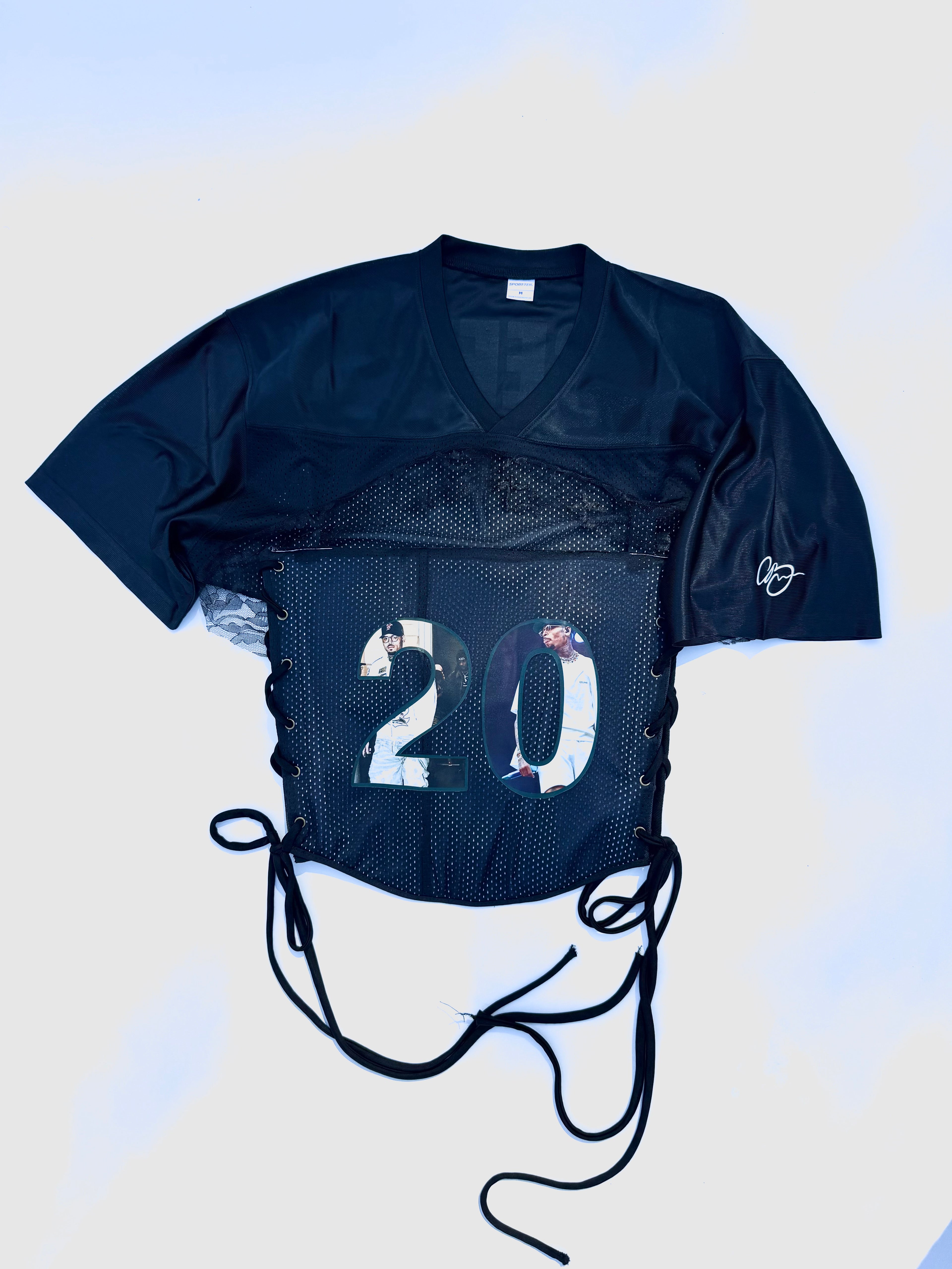 Corset 20 w/ “Breezy” Jersey Shrug- In Them Streets